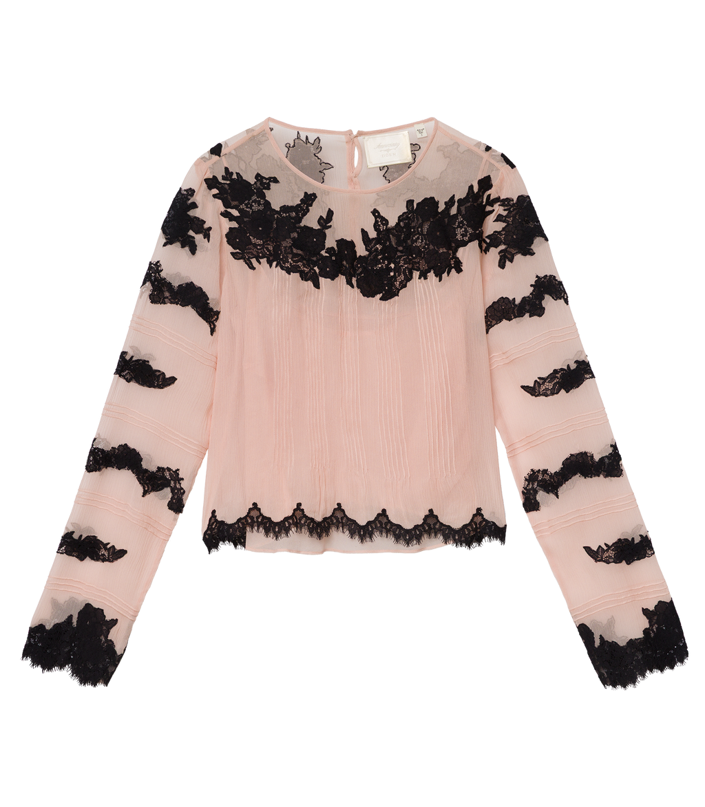 ALBERTINE ANNIVERSARY TOP -- SOFT PEACH