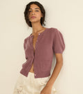 ALESIA CASHMERE CARDIGAN -- ROSE MAUVE