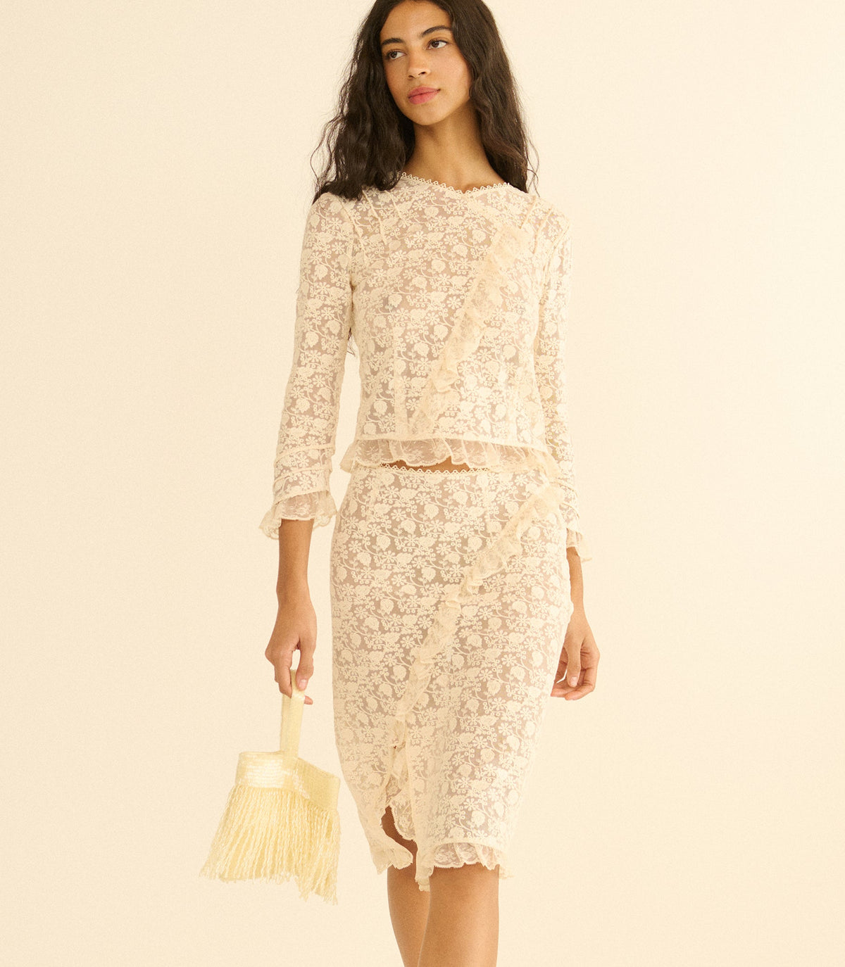 AURELLA SKIRT -- SOFT CAMELLIA