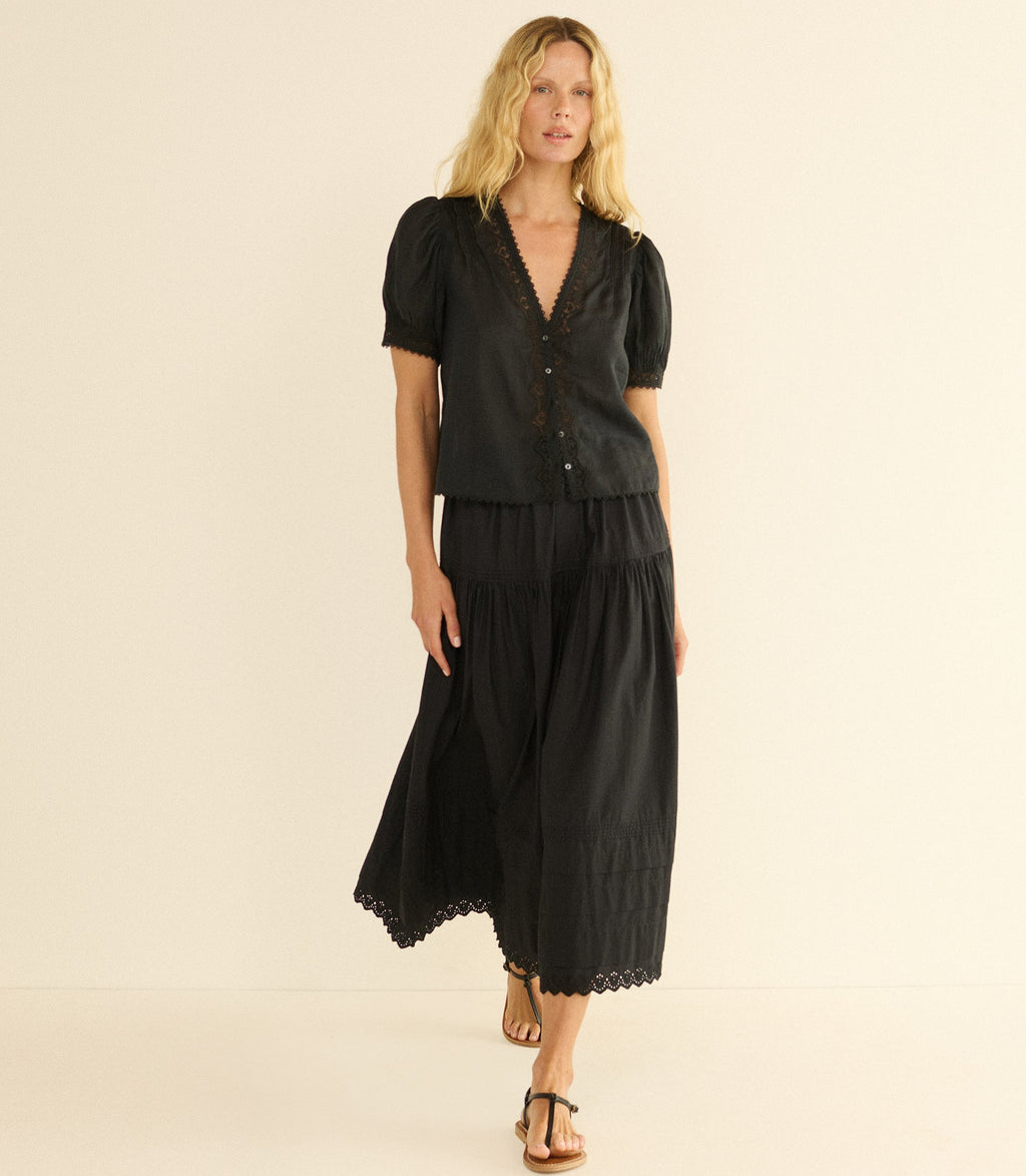 BRIGITTA TOP -- BLACK