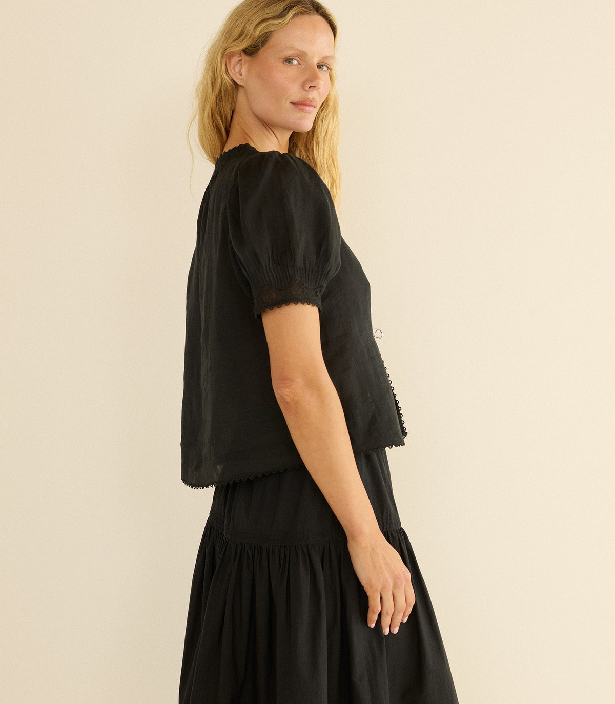 BRIGITTA TOP -- BLACK