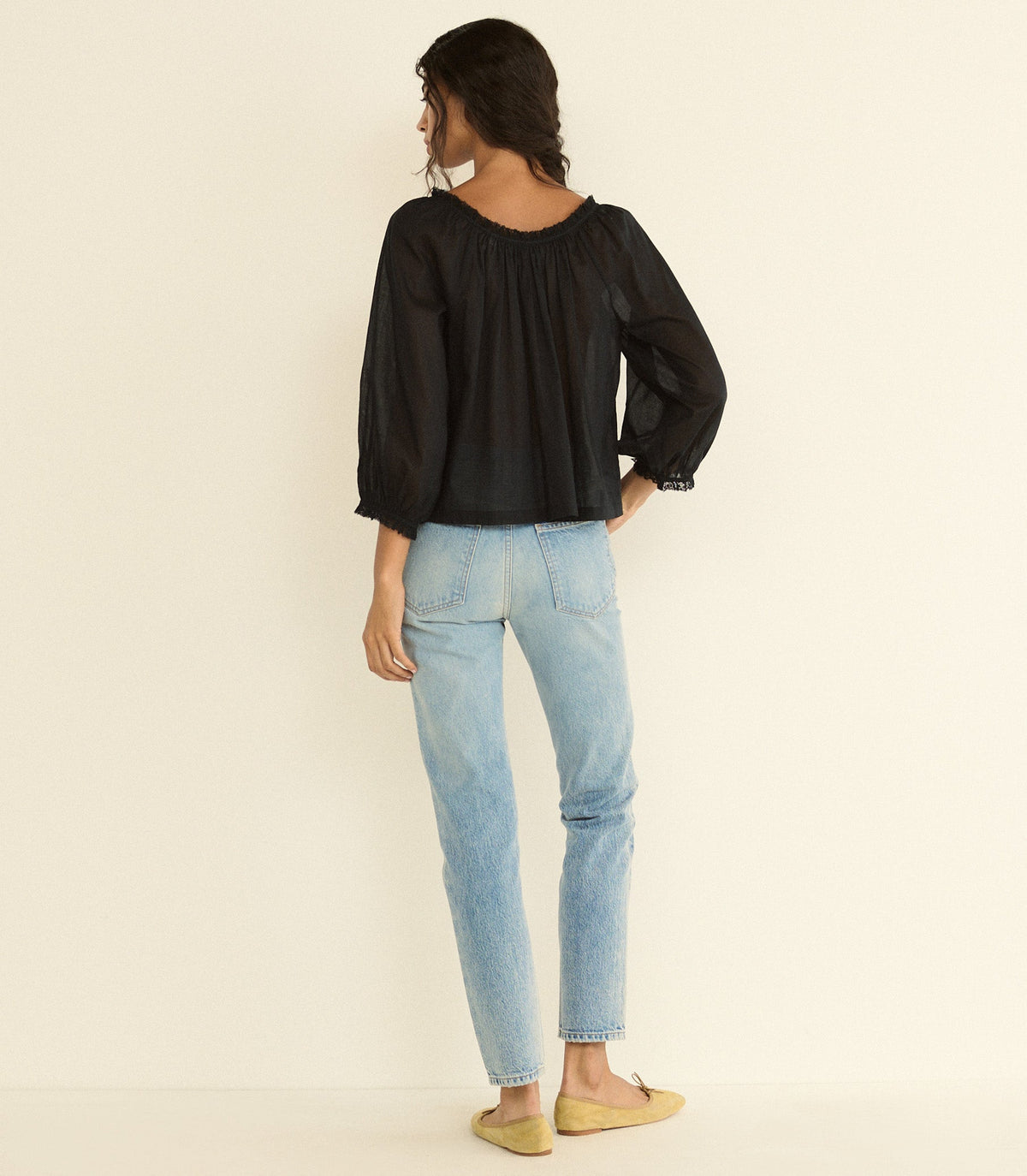 FLORINE TOP -- BLACK