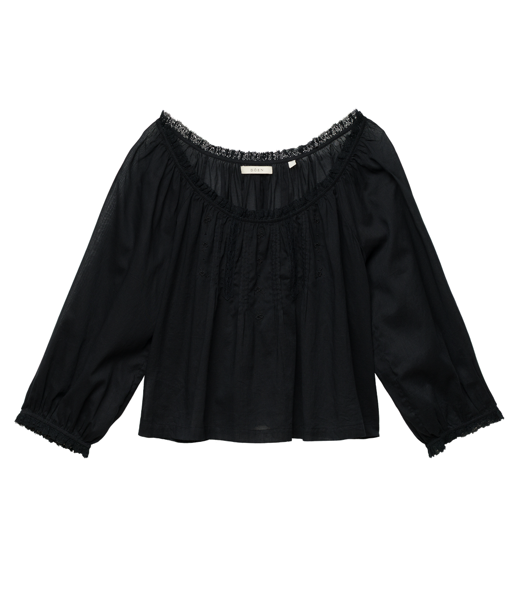 FLORINE TOP -- BLACK