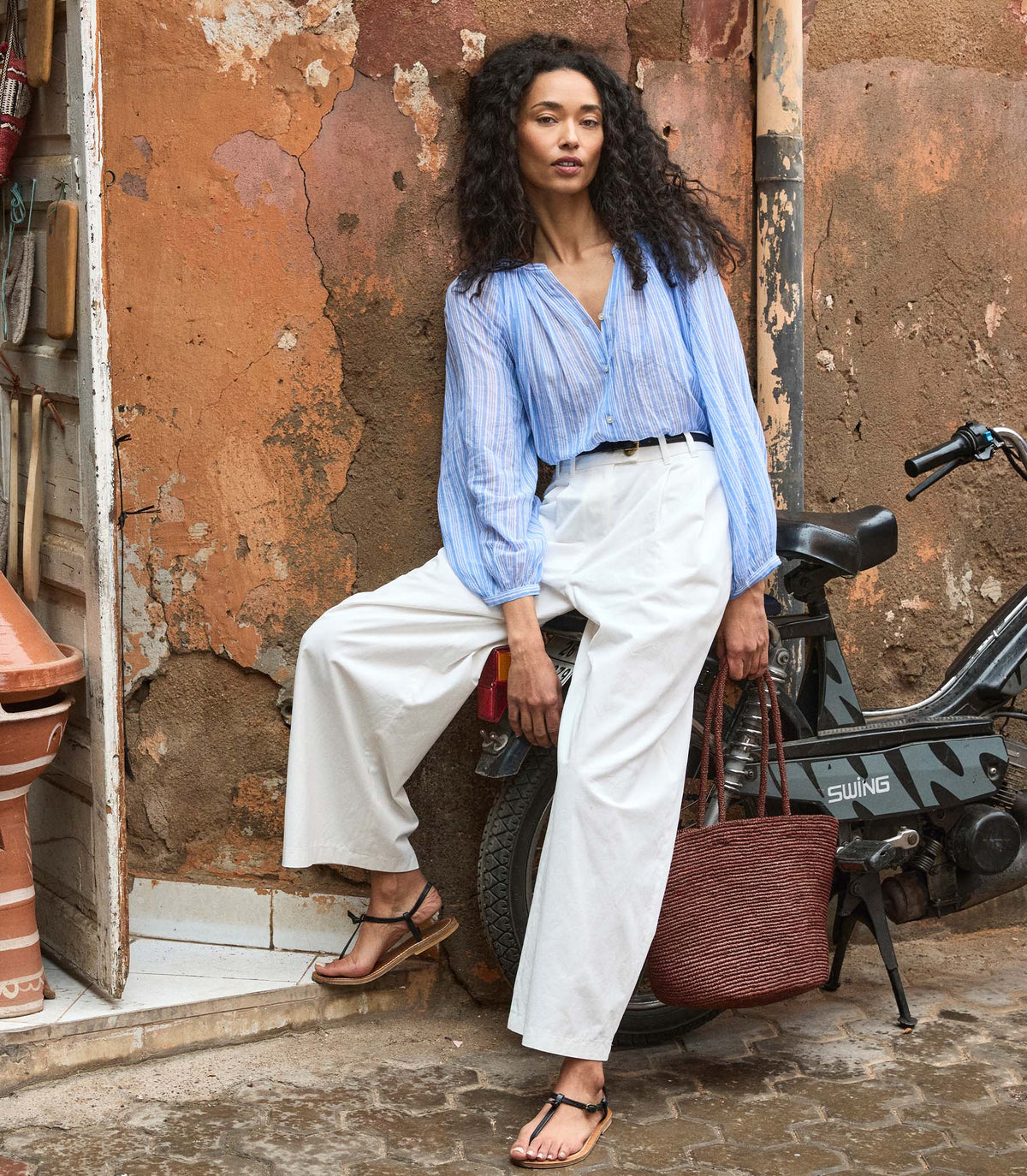 JONIE TOP -- SALERNO STRIPE