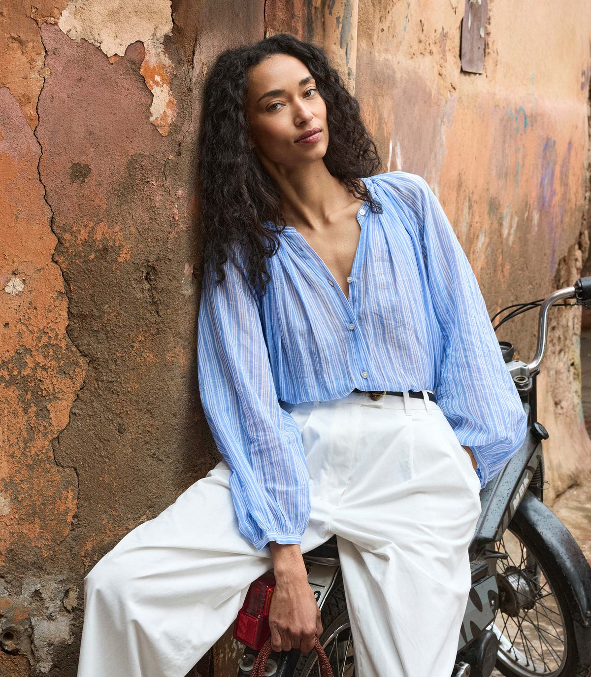 JONIE TOP -- SALERNO STRIPE