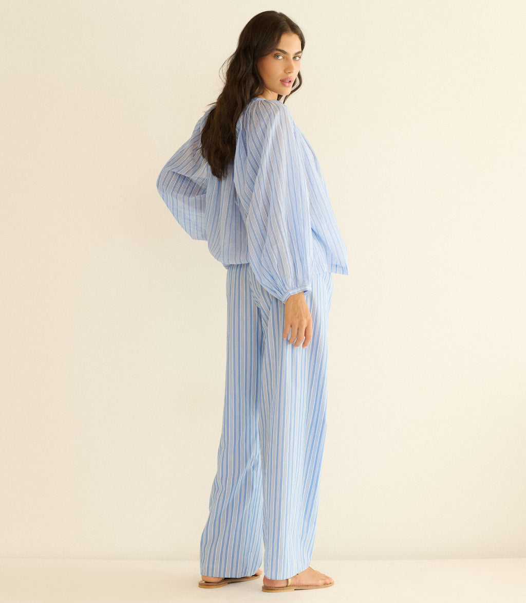 LAVONA DRAWSTRING PANT -- SALERNO STRIPE