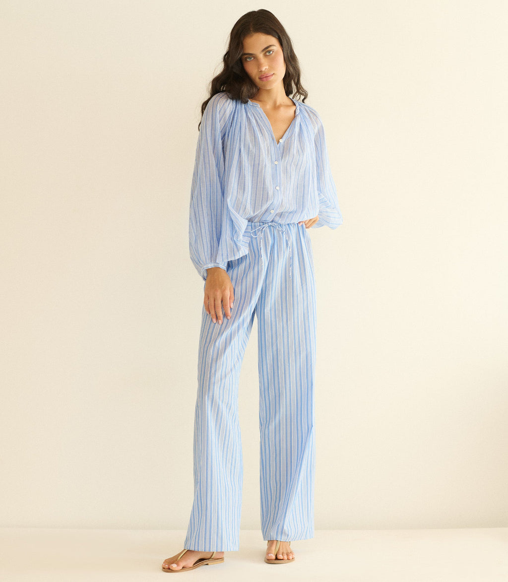 LAVONA DRAWSTRING PANT -- SALERNO STRIPE