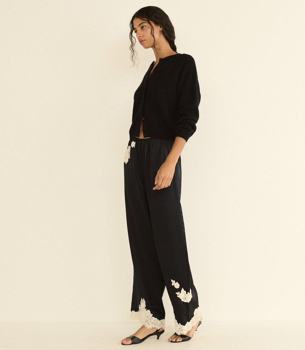 LAVON PANT -- BLACK WITH CANDLELIGHT LACE