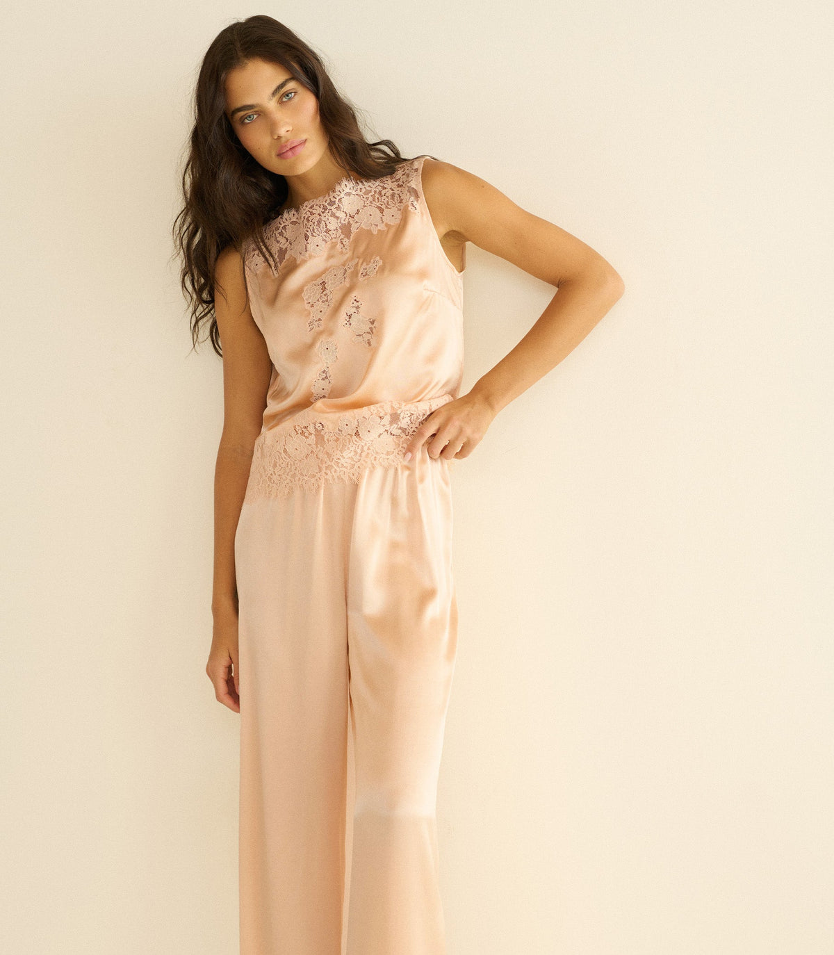 LAVON FRINGE PANT -- PEACH SORBET