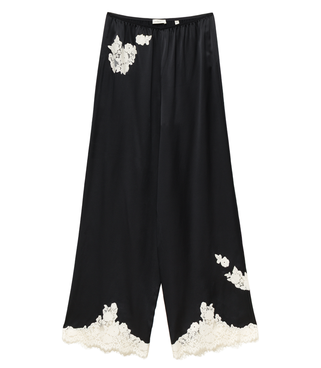 LAVON PANT -- BLACK WITH CANDLELIGHT LACE