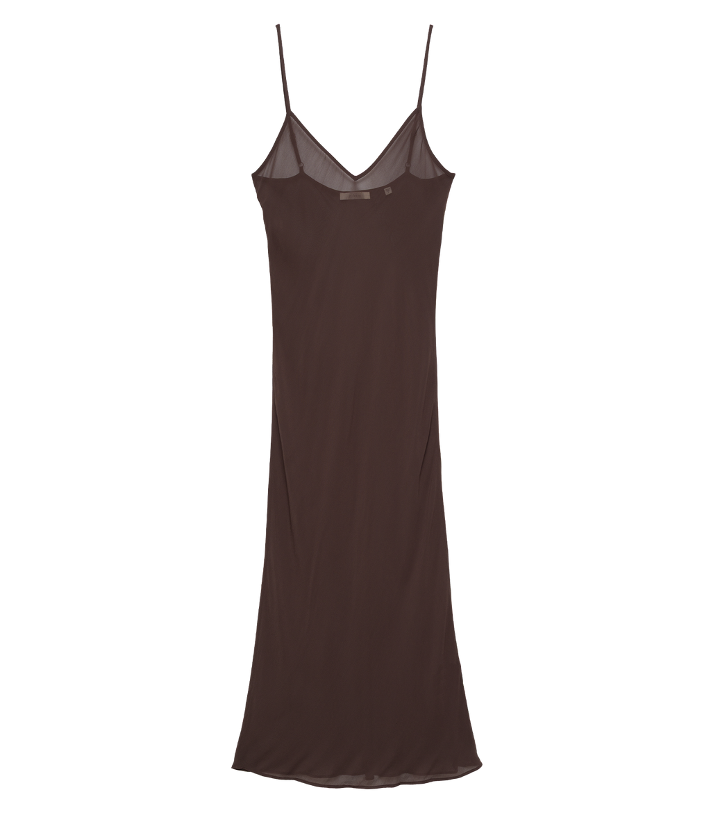 LONG DEEP V-NECK SLIP -- UMBER