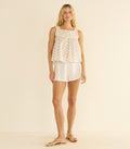 LOREN LINEN SHORT -- SALT