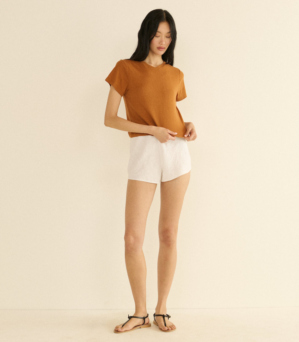 LOREN LINEN SHORT -- SALT