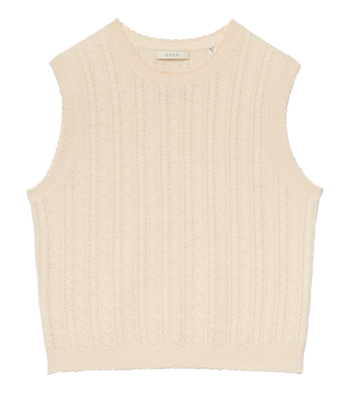 LOUDEN CASHMERE CABLE TOP -- DOGWOOD