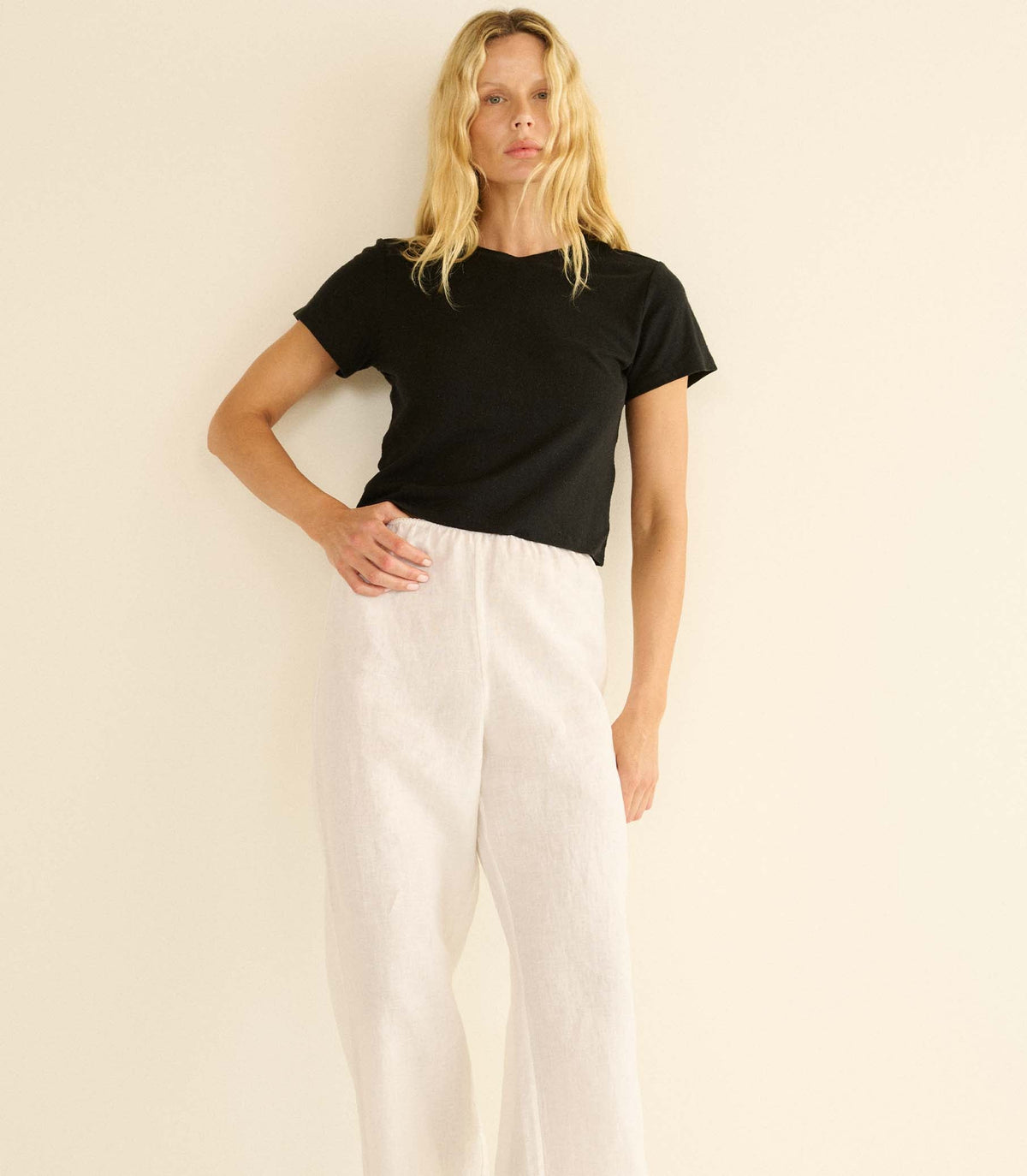 LAVON LINEN PANT -- SALT