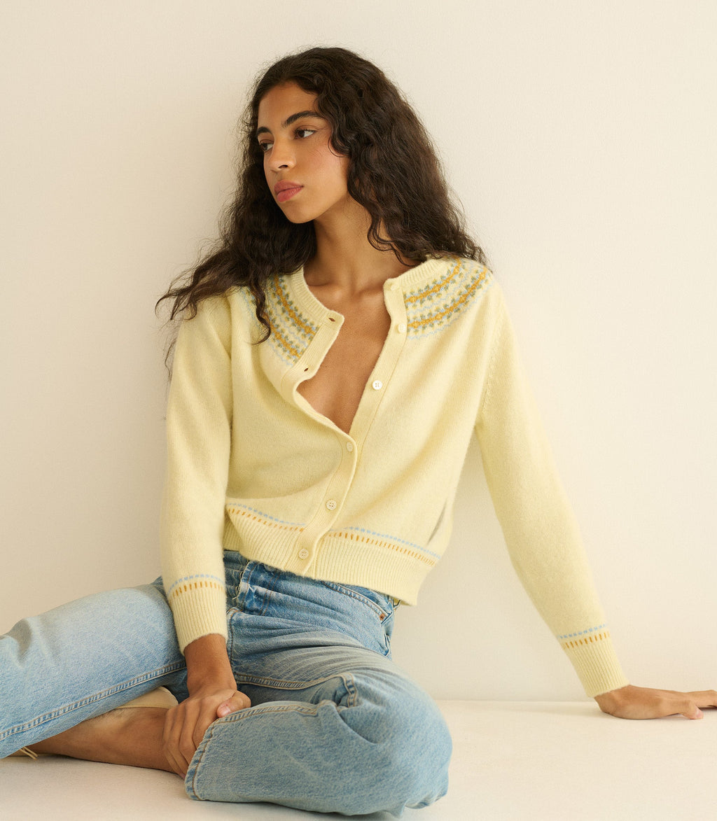 OLYMPE CARDIGAN -- GATEAU ANNECY FAIR ISLE