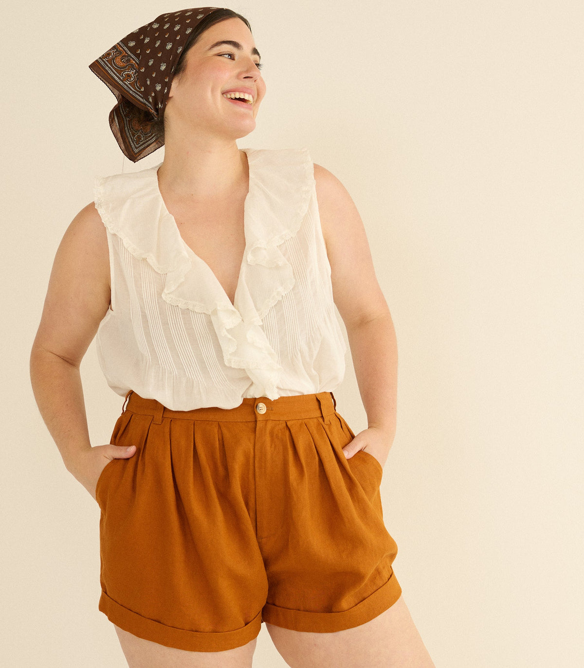 PAIGE LINEN SHORT -- SEDONA CLAY