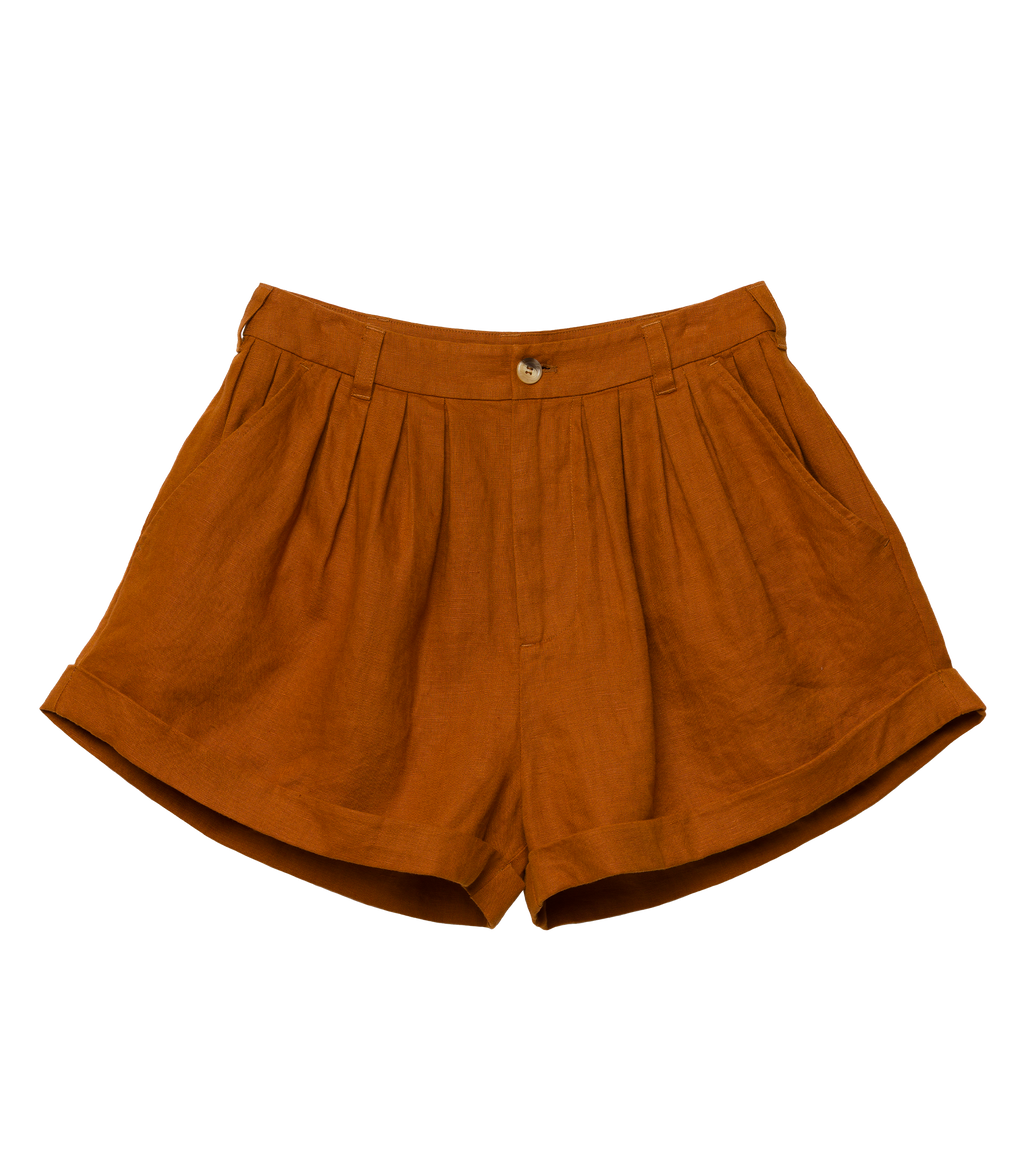 PAIGE LINEN SHORT -- SEDONA CLAY