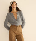 PETRA CARDIGAN -- DARK HEATHER GREY