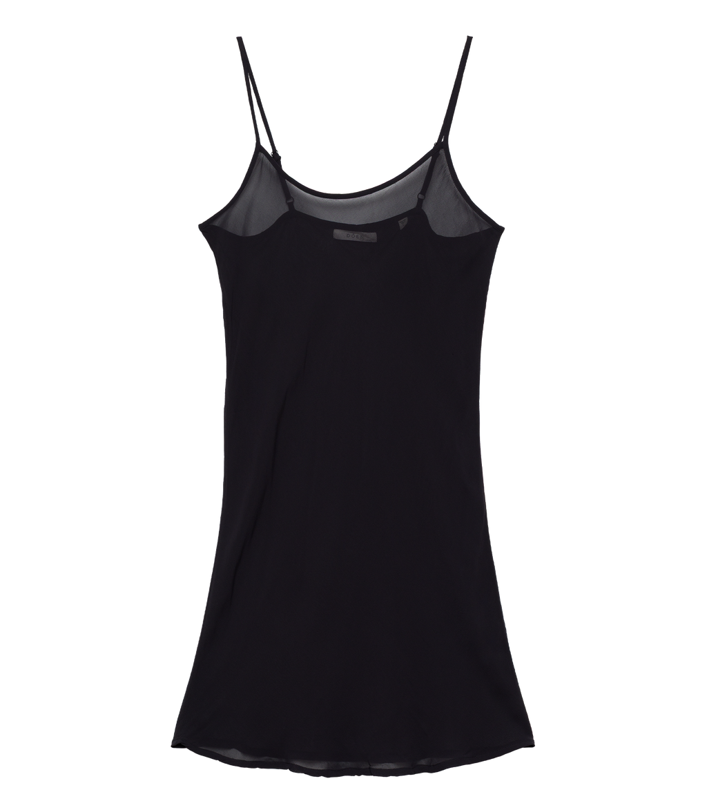 SHORT SCOOP NECK SLIP -- BLACK