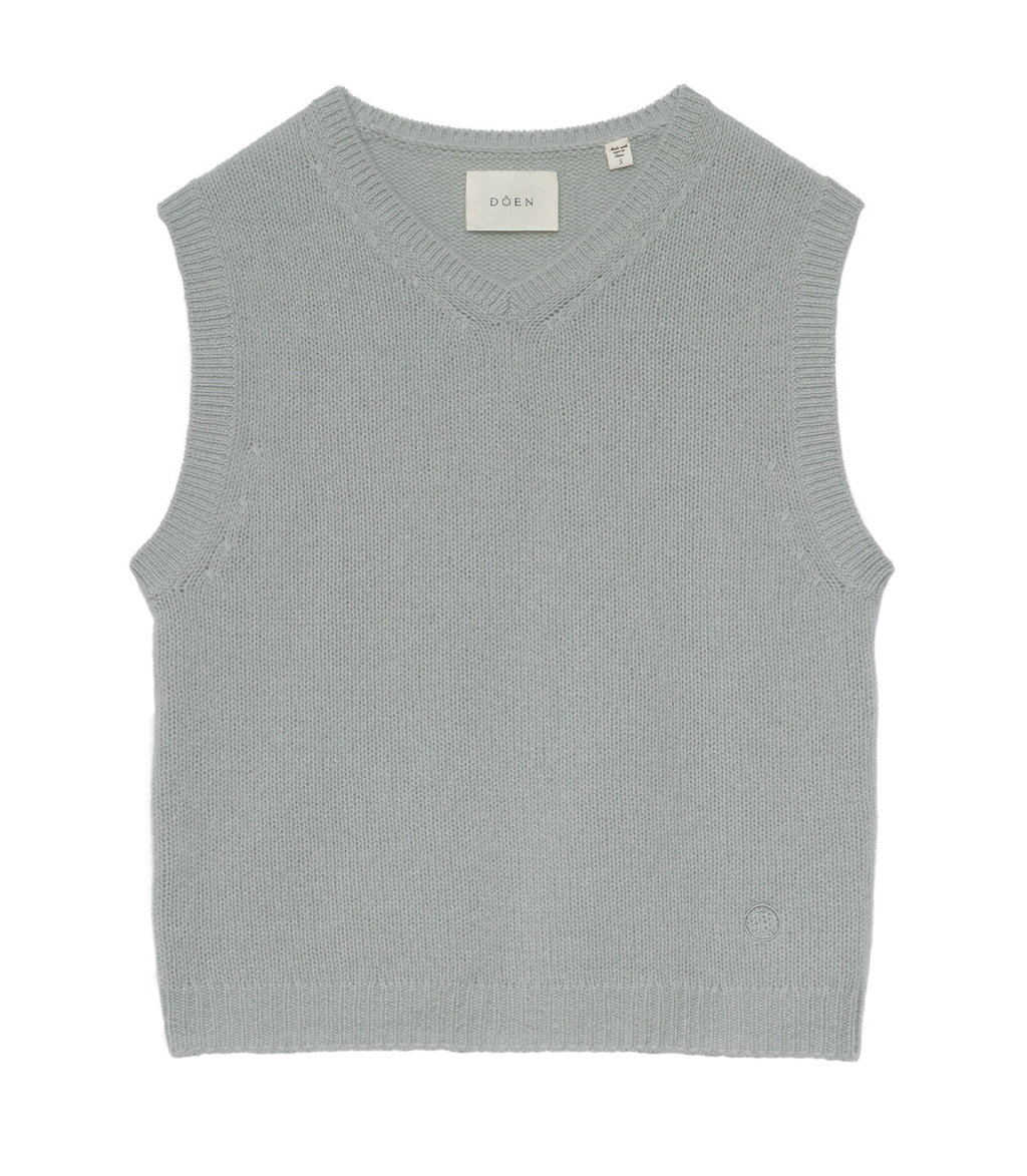 WINSTON CASHMERE VEST -- EUCALYPTUS